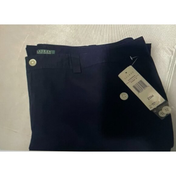 Lauren Ralph Lauren Navy Cargo Capri Pants 20W Cotton/Elastane With Pockets - Picture 7 of 10